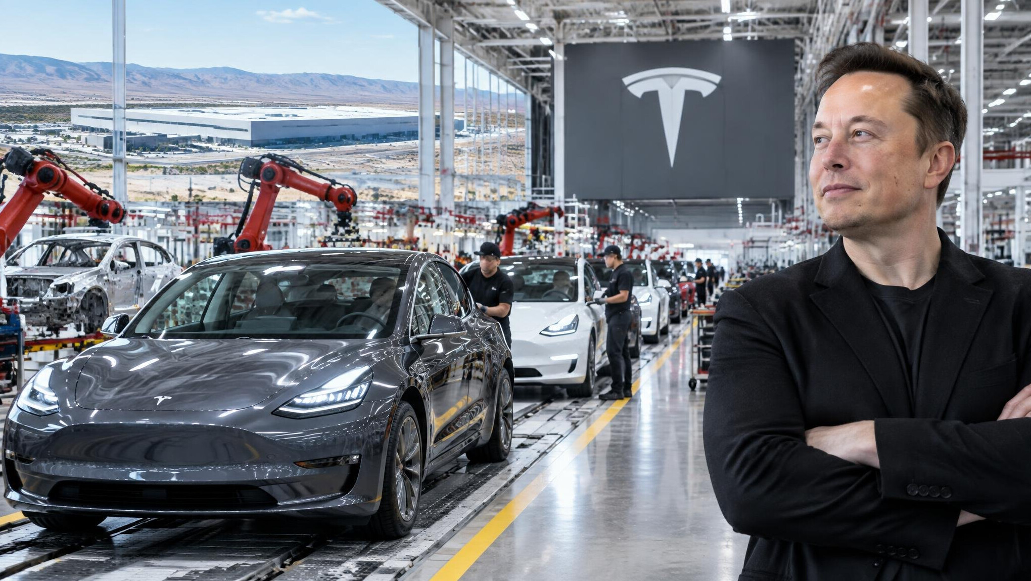 tesla electric car factory