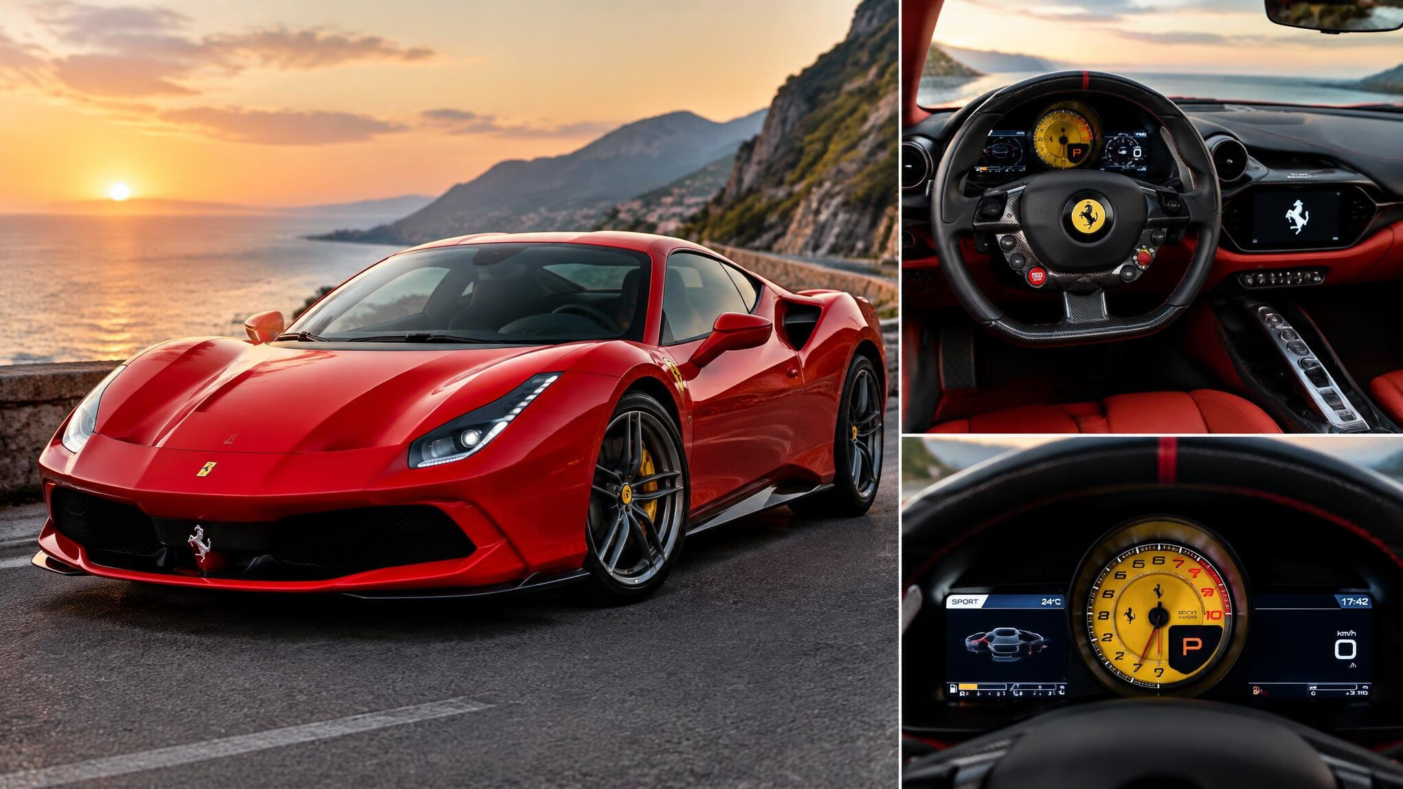 luxury sports car on road